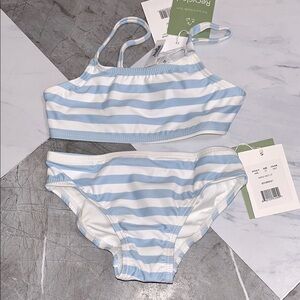 NEW Andie kids bikini set blue striped sz 2T